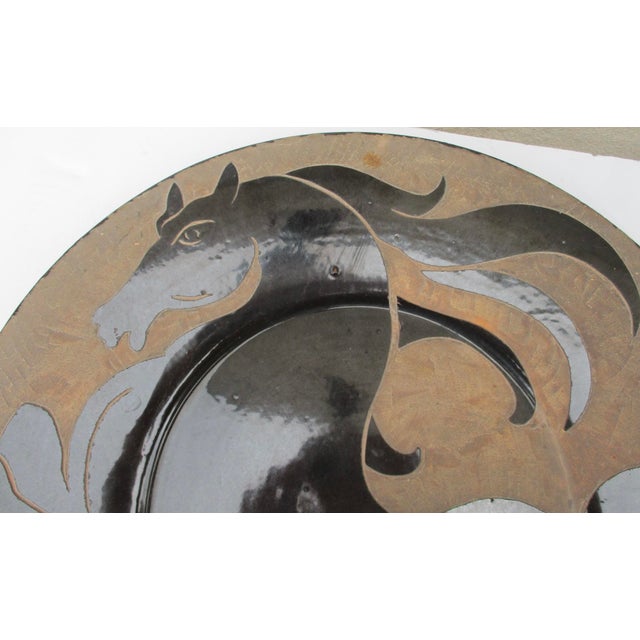 Art Brut Stoneware Horse Charger Circa 70s For Sale In New York - Image 6 of 11