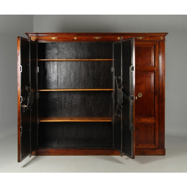 Safe Cabinet in Walnut, Iron and Steel, Milano, 1876 For Sale - Image 10 of 18