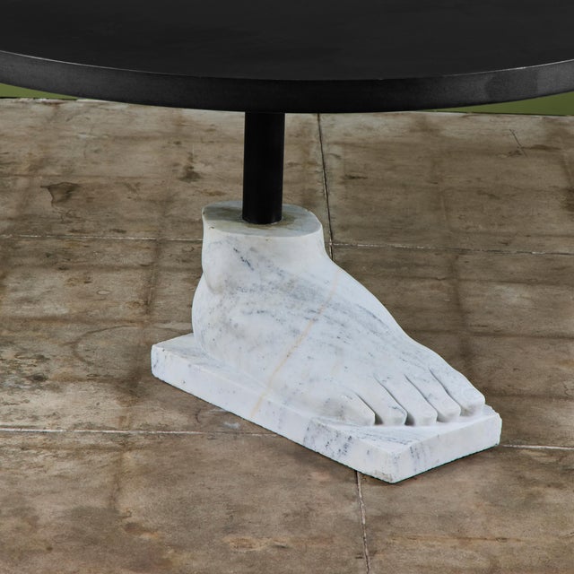 Postmodern Pedestal Dining Table with Marble Foot Base For Sale In Los Angeles - Image 6 of 12