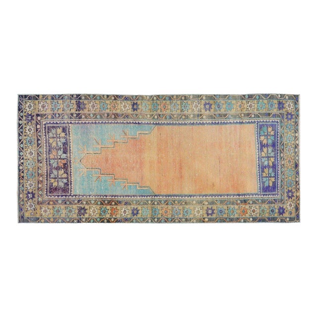 Vintage Turkish Anatolian Hand Knotted Wool Rug, 3'x6'5'' For Sale