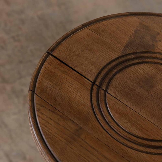 1940s 1940s French Carved Wood Pedestal Table For Sale - Image 5 of 11