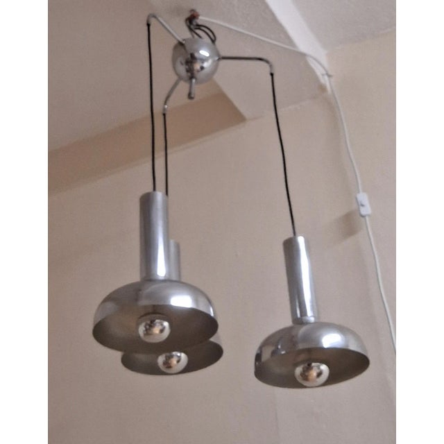 Vintage 3-Flame Cascade Lamp with Chrome-Plated Metal Frame, 1970s For Sale - Image 6 of 7