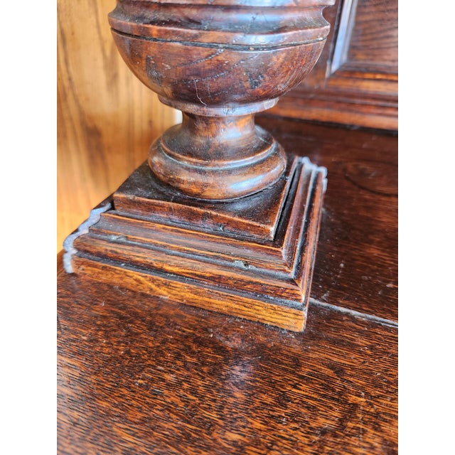 Late 19th Century Jacobean Revival Carved Breakfront Hutch With Brass Panels For Sale In Denver - Image 6 of 7