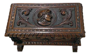 Antique French Walnut Carved Box