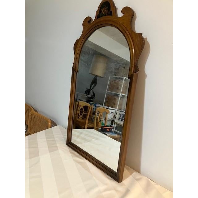 Brown Wood Frame Walll Mirror For Sale - Image 8 of 9