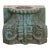 Finely Carved Turquoise Blue Teak Capital For Sale