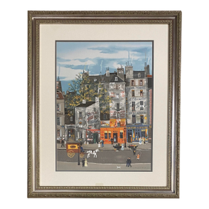 Michel Delacroix Lithograph French Cityscape & Figurative Parisian Life Art