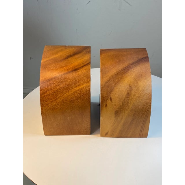 1970s Brutalist Trio of Birds Modernist Mixed Metals and Wood Bookends - a Pair For Sale - Image 5 of 10