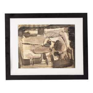 Abstract Ink and Watercolor Painting by Barbara Rogers Houseworth
