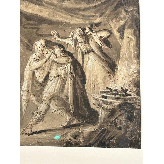 Nordic Artist, Witchcraft Scene, Ink and White Lead on Paper, 17th Century For Sale - Image 5 of 7