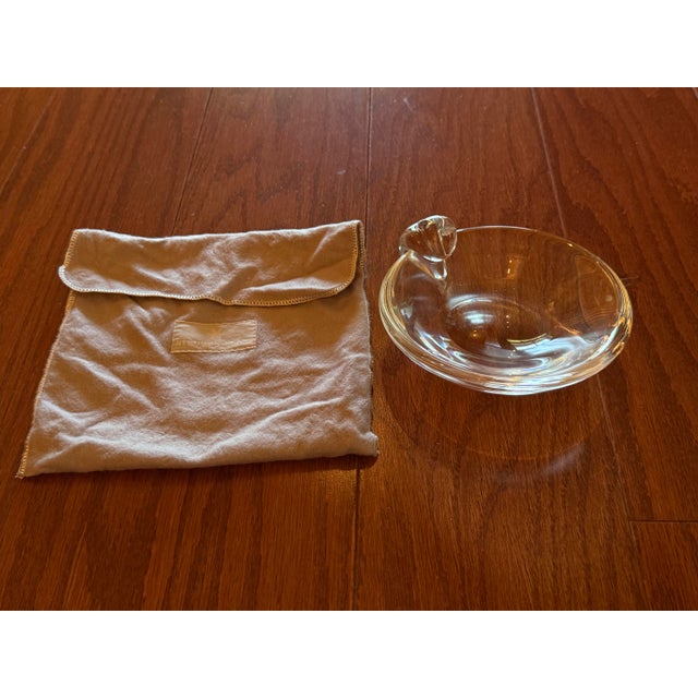 Transparent New in Box Steuben Clear Crystal Mid-Century Ashtray Designed by George Thompson Vtg. For Sale - Image 8 of 13