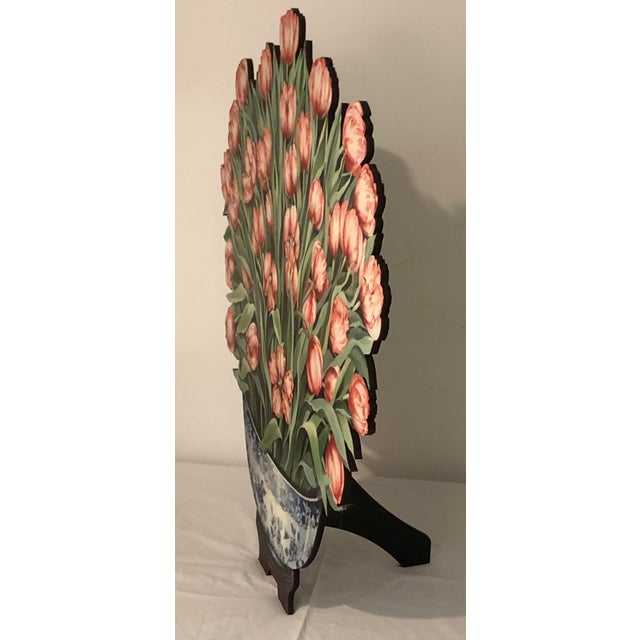 Katharine Barnwell Parrot Tulips Fire Screen For Sale - Image 4 of 5