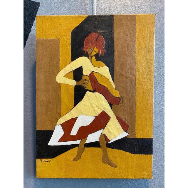 Gilbert Pauli, Accordion Girl, Oil on Canvas, 1996 For Sale - Image 9 of 9