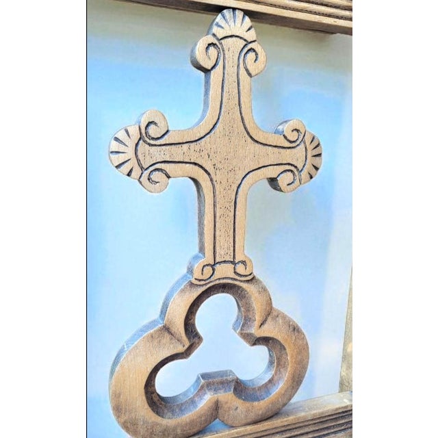 Antique French Prie-Dieu Prayer Chair with Carved Cross, 1800s For Sale - Image 3 of 11