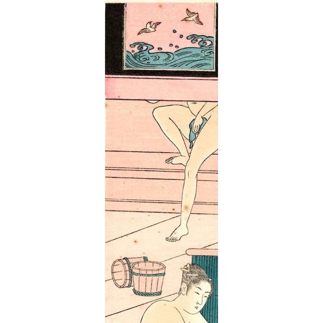 After Torii Kiyonaga (1752–1815) Women's Bathhouse (Onna Yu), Right-Hand Panel From a Diptych For Sale In Reno/Lake Tahoe - Image 6 of 7