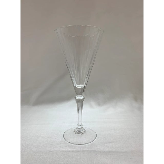 Beautiful lead crystal stemware with faceted bowl and stem. Sleek classic design measuring 8.25" H x 3.5" across the rim....