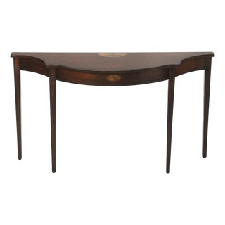 Chester 54 in. W Demilune Wood Traditional Console Table, Cherry For Sale