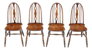 Vintage Windsor Chairs in Ash and Elm, 1990s, Set of 4