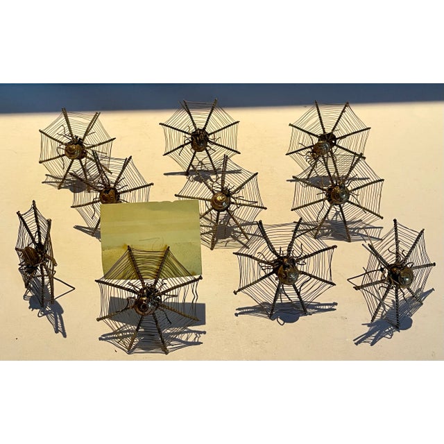 Figurative Spiderweb Sterling Place Card Holders Early 20th Century - Set of 10 For Sale - Image 3 of 6