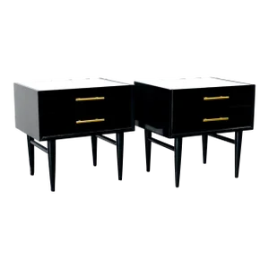 American of Martinsville "Silhouette" Pair of Nightstands Designed by Merton Gershun
