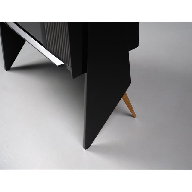 Vintage Italian Black Highboard, 1950s For Sale - Image 6 of 10