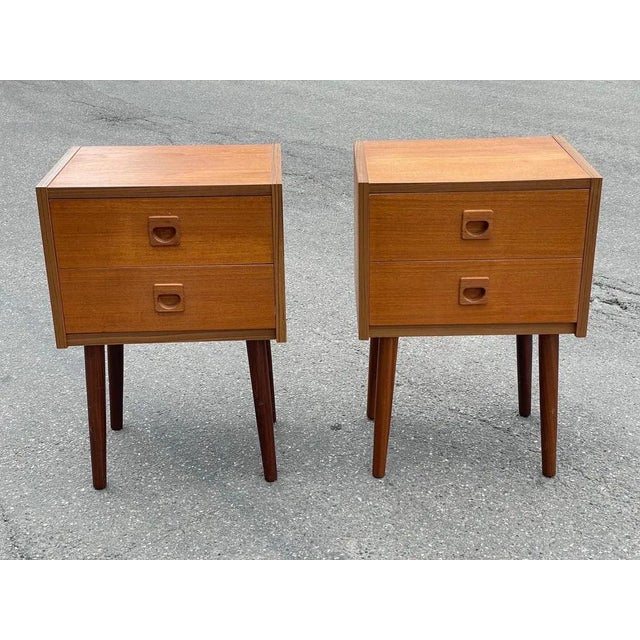 Mid-Century Danish Teak Nightstands, Set of 2 For Sale - Image 3 of 11