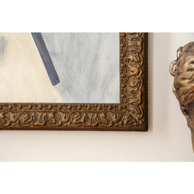 Original Framed Abstract Painting in Antique Gold Frame For Sale - Image 11 of 13
