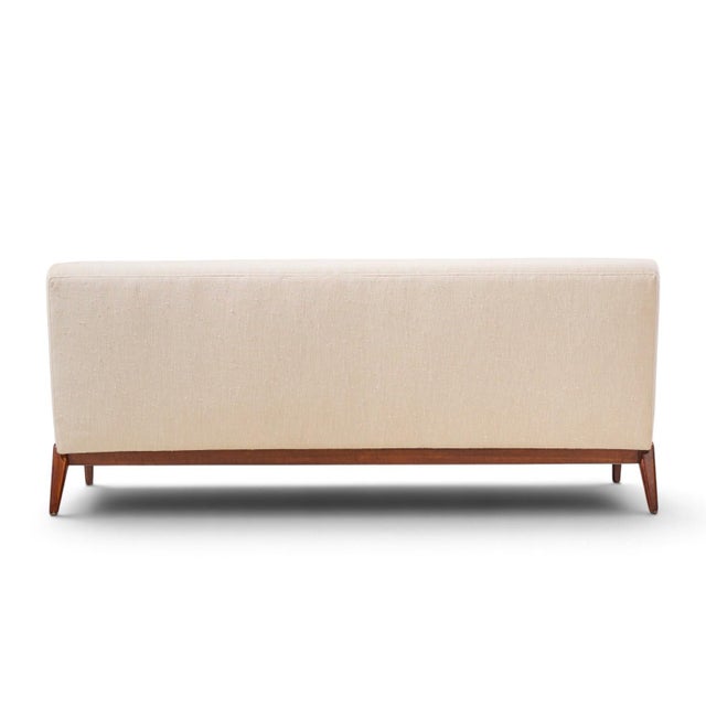 Jens Risom for Knoll Mid Century Walnut Settee Sofa For Sale In Chicago - Image 6 of 9
