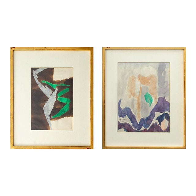 Willard MacGregor Abstract Watercolors, 2 For Sale