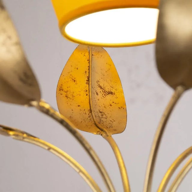 Gold Vintage Italian Suspension Lamp, 1980s For Sale - Image 8 of 12