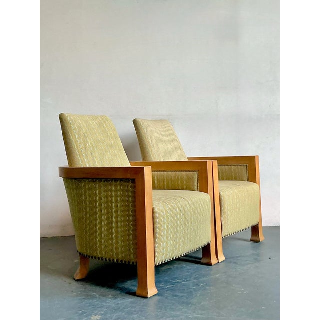Vintage Boho Wood Frame Lounge Chairs - A Pair For Sale - Image 9 of 9