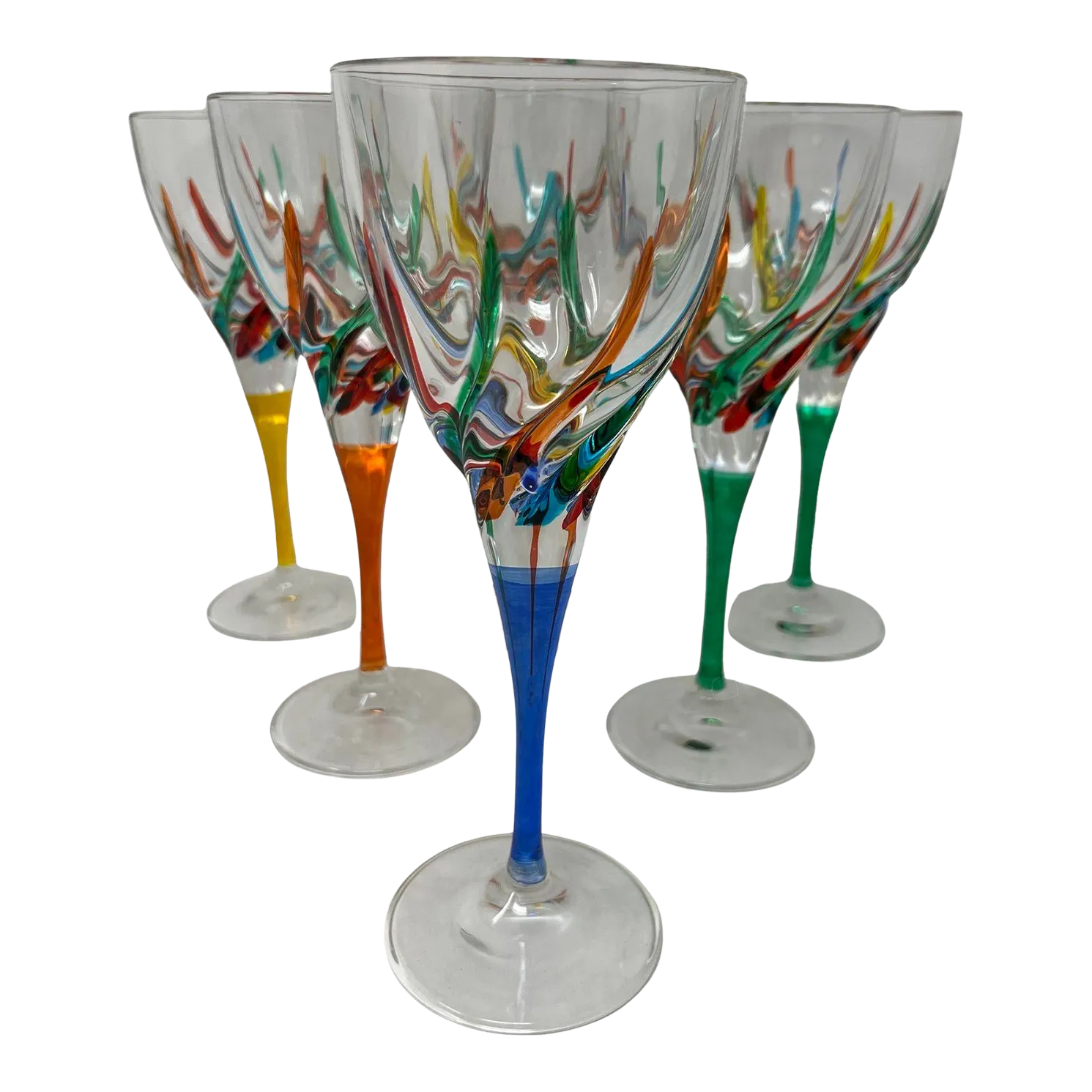 Venetian Hand Painted Wine Glasses
