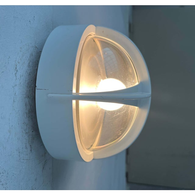 Metal Mid-Century Modern Danish Pirat Mini White Outdoor Wall Lamp by Eva and Nils Koppel, Gert Edstrand for Nordisk Solar, 1960s For Sale - Image 7 of 18