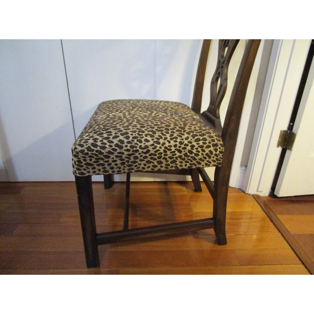 19th Century Leopard Transitional Chippendale Mahogany Chairs - a Pair For Sale - Image 4 of 10