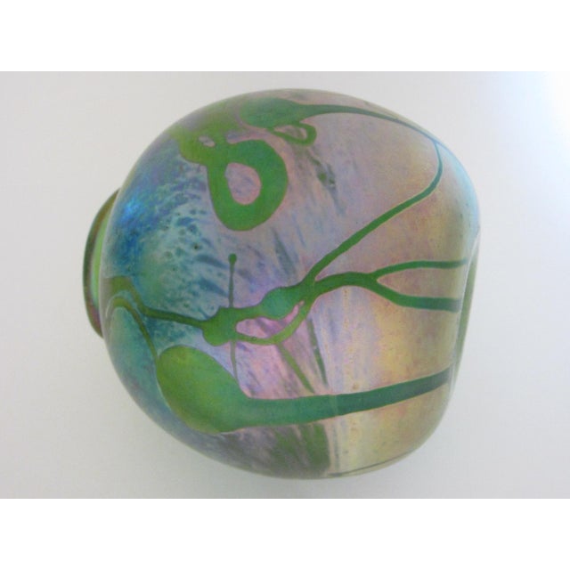 1980s Loren Chapman California Artist Abstract Expressionist Signed Glass Vase For Sale - Image 5 of 18