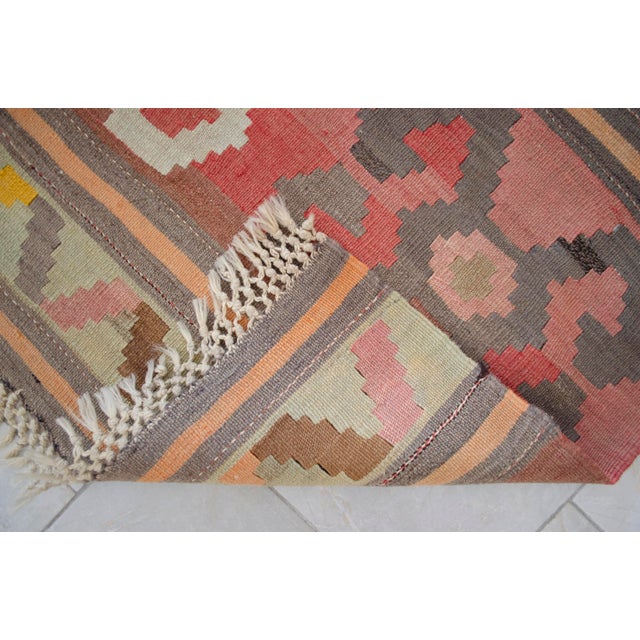 Vintage Anatolian Kars Kilim Area Rug - 5′2″ × 11′ For Sale - Image 11 of 17