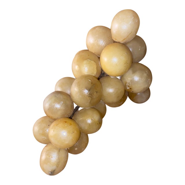 Alabaster Grapes. Vintage MCM Alabaster Cluster of Grapes For Sale