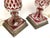 Early 20th Century Antique Bohemian Regency Ruby Red Flashed Glass Lamps Pair Diamond Pattern - a Pair For Sale - Image 5 of 7