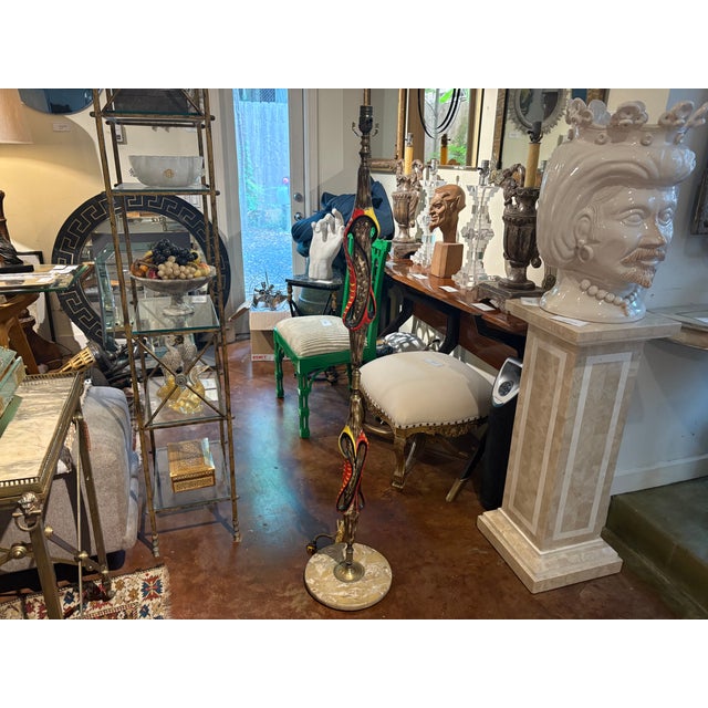 1960s Italian Modern Ceramic and Marble Floor Lamp For Sale - Image 9 of 18