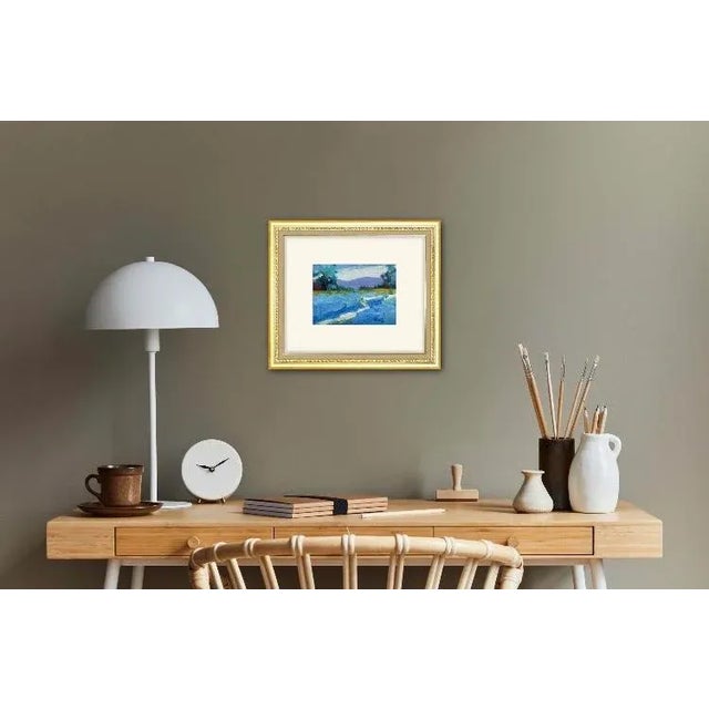 Quiet Places & Wildflowers — Bluebonnet Field Original oil painting by L. Haas, 5 x 7 in unframed gessoed masonite panel,...