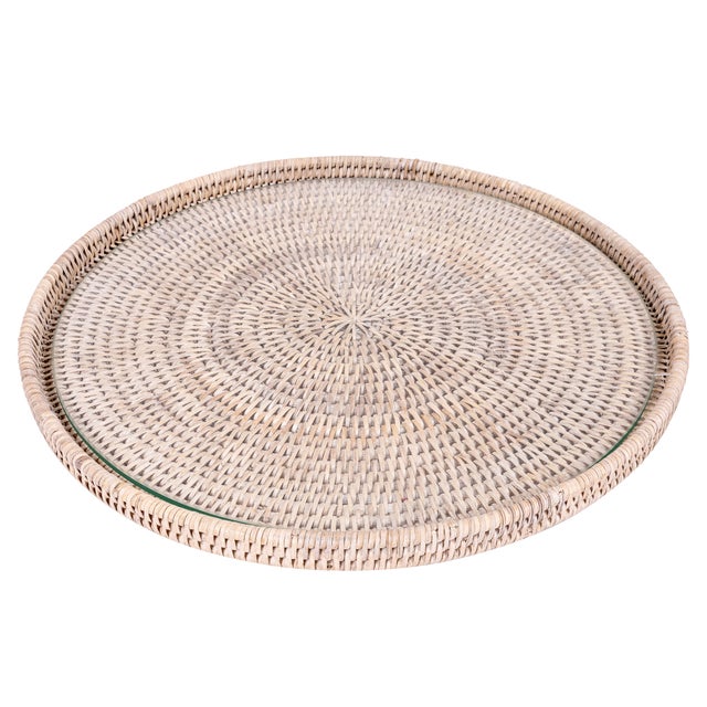 Our handwoven rattan round flat trays with glass insert offer a beautiful way to both decorate and protect your surfaces....