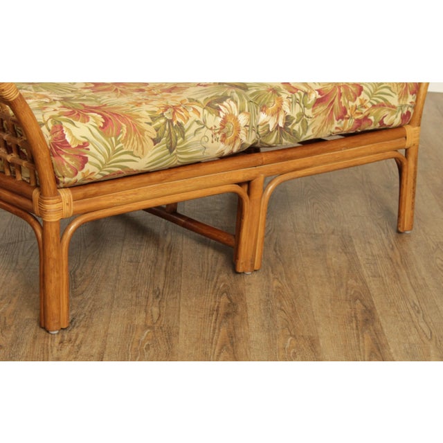 Cream Mid Century Bentwood Rattan Loveseats with Custom Cushions - A Pair For Sale - Image 8 of 13