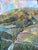 This mixed media piece on wood panel captures a vibrant aerial view of the Limoux landscape, with its rolling hills and...
