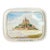 1980s Collectible Metal Serving Tray / French Advertising Tin La Biscuiterie De La Baie Du Mont Saint Michel For Sale