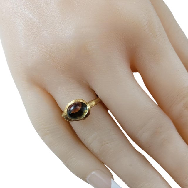 Orange Early 21st Century Marco Bicego 18k Yellow Gold Cabochon Citrine Jaipur Frame Ring For Sale - Image 8 of 8