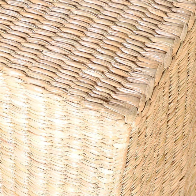 Wood Long Wicker Drapery Ghost Console For Sale - Image 7 of 9