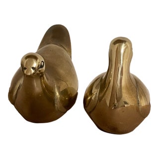 Mid-Century Modern Brass Doves For Sale