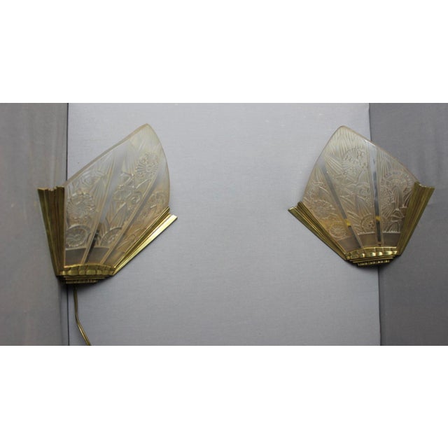 Art Deco Corner Sconces by Hettier et Vincent, 1930s, Set of 2 For Sale - Image 12 of 14