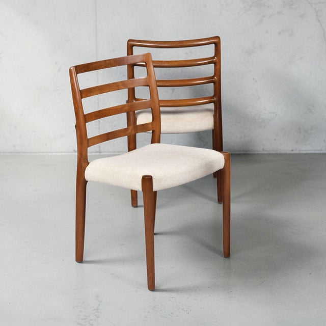 6 Original j.l. Møller Model 85 Danish Teak Ladderback Dining Chairs For Sale - Image 10 of 17