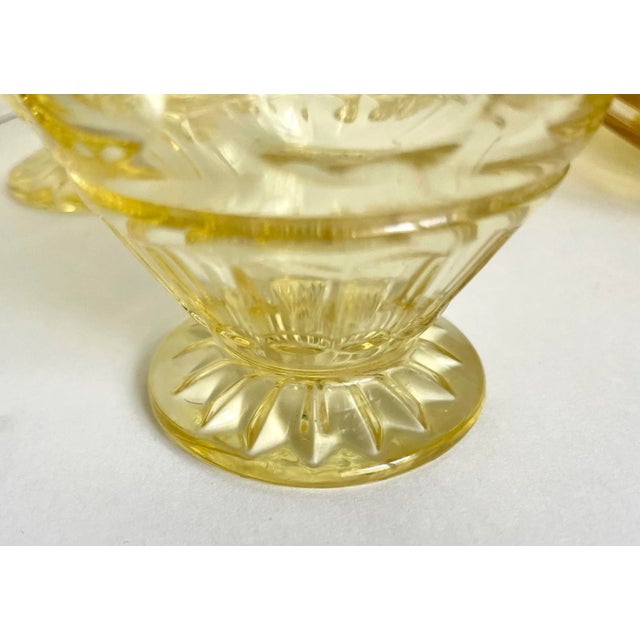 Early 20th Century Early 20th Century Set of 12 Yellow Depression Era Glasses and Plates For Sale - Image 5 of 13